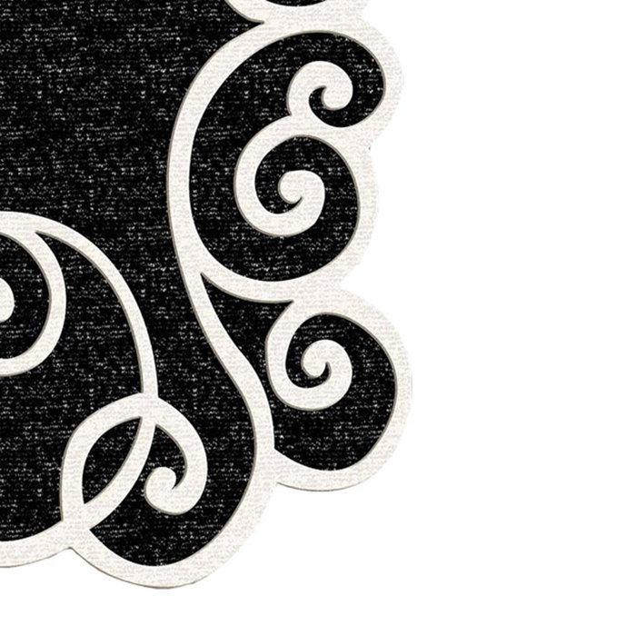 Mijölnir Juego de alfombras de baño blanco y negro (2 piezas) Mijölnir Juego de alfombras de baño blanco y negro (2 piezas)